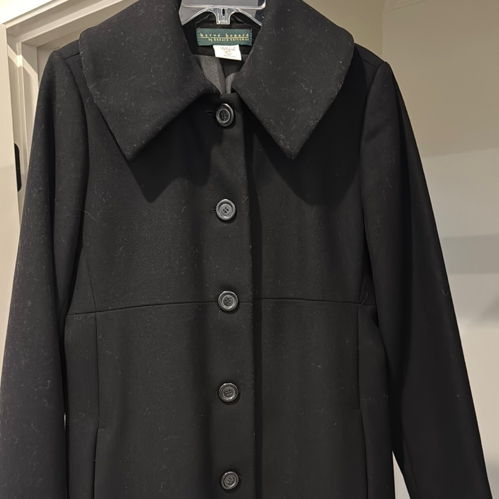 Harve Bernard Black Wool Women's Coat